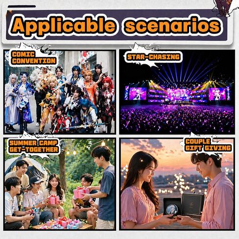 Digital Badge Pin, 1.85" Round Screen 360x360, Bluetooth Upload for Photos GIFs 5s Videos & Audio, Touchscreen Wearable Display with 7-Color Cheer Light, Rechargeable for Backpack Jacket Ita Bag Cosplay, iOS Android in Kuwait