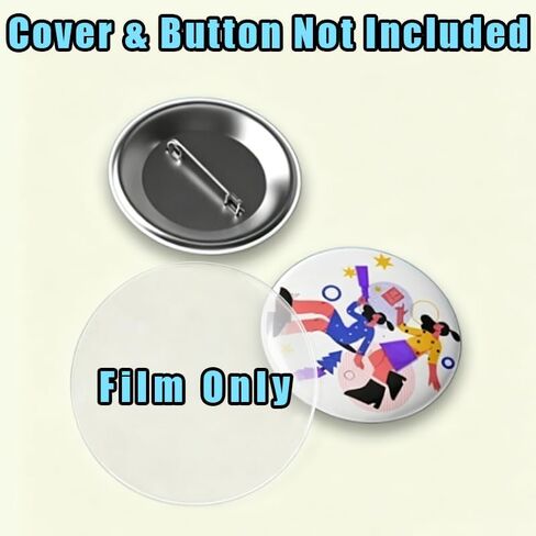 200 Pcs Clear Badge Film, 2.25 Inch PET Circle Mylars, Button Pin Maker Supplies Transparent Protective Cover for Badge Maker Machine, DIY Arts Crafts Badge Buttons Parts in Kuwait