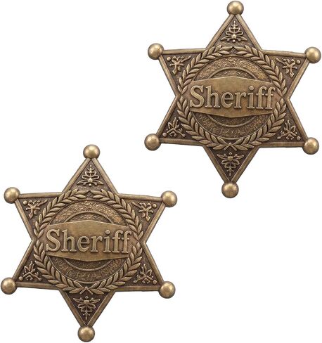 Yuanchu 2 Pcs Sheriff Badge, Metal Western Sheriff Star Pin Brooch in Kuwait
