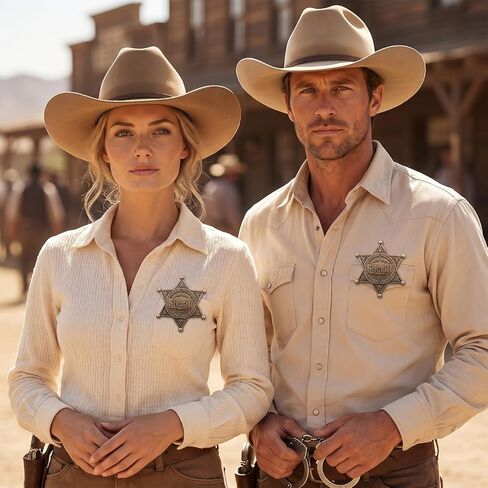 Yuanchu 2 Pcs Sheriff Badge, Metal Western Sheriff Star Pin Brooch in Kuwait
