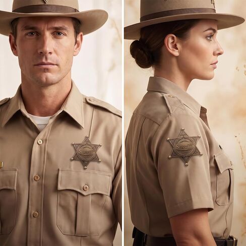 Yuanchu 2 Pcs Sheriff Badge, Metal Western Sheriff Star Pin Brooch in Kuwait