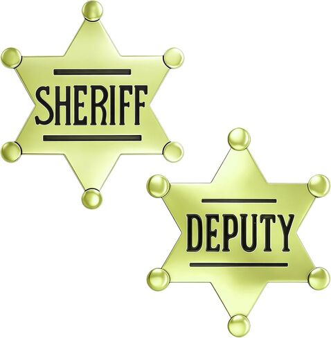 Sheriff Deputy Badge, Metal Sheriff Badge for Kids Girls and Adult, Western Cowboy Police Theme Party Decorations, School Carnival Prizes, Party Bag Gift Fillers in Kuwait