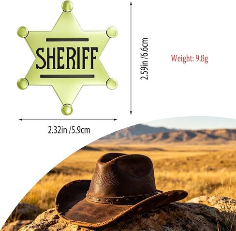 Sheriff Deputy Badge, Metal Sheriff Badge for Kids Girls and Adult, Western Cowboy Police Theme Party Decorations, School Carnival Prizes, Party Bag Gift Fillers in Kuwait