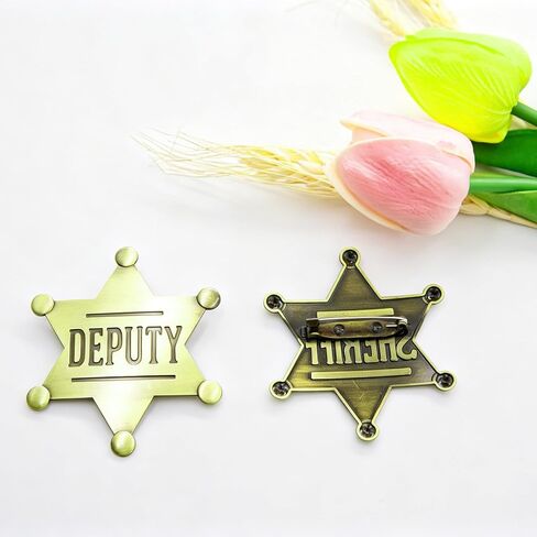 Sheriff Deputy Badge, Metal Sheriff Badge for Kids Girls and Adult, Western Cowboy Police Theme Party Decorations, School Carnival Prizes, Party Bag Gift Fillers in Kuwait