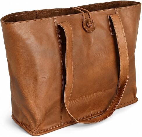 Vintage Genuine Leather Tote Bag Handbag Shopper Purse Shoulder Bag for Women Office Laptop Bag in Kuwait