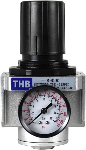 HEAVY DUTY HIGH FLOW 3/4" IN-LINE COMPRESSED AIR PRESSURE REGULATOR, 7 TO 215 PSI ADJUSTABLE, BRACKET, GAUGE in Kuwait