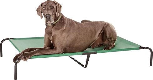 Amazon Basics Cooling Breathable Elevated Dog Bed with Metal Frame for Large Dogs, 51" x 31" x 8", Grey in Kuwait