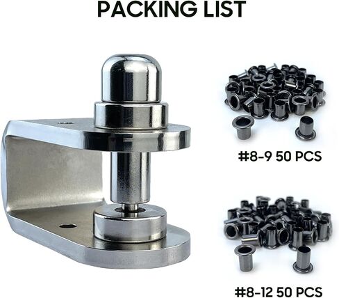 Kydex Eyelets Tool,Eyelet Setting Tool 1/4" with GS 8-9 50pcs ＆ 8-12 50pcs Eyelet Flaring Tool Die W/Guide DIY Grommets for Gun Holsters Knife Sheaths etc. in Kuwait