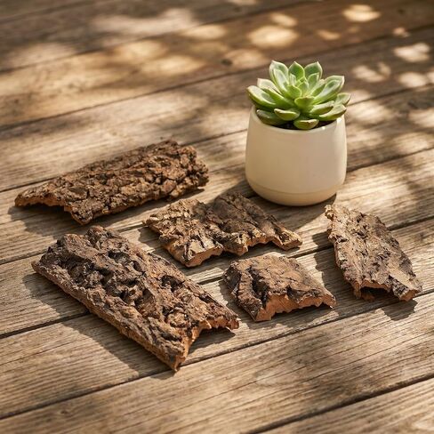 CALLARON 5pcs Reptile Bark Cork Wood Panel Decor for Tank and Terrarium in Kuwait