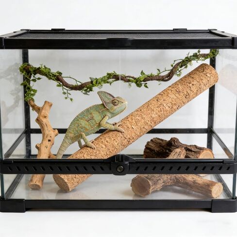 2pcs Reptile Climbing Branches with Enhanced Grip, 20cm Wooden in Kuwait
