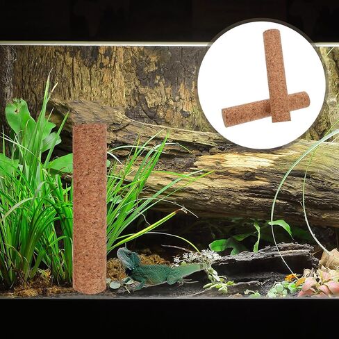 2pcs Reptile Climbing Branches with Enhanced Grip, 20cm Wooden in Kuwait