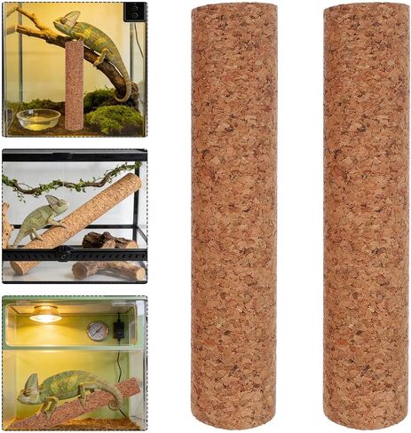 2pcs Reptile Cork Branches for Terrarium Climbing, 20cm in Kuwait