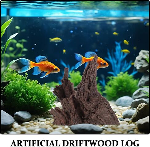 Healifty Resin Aquarium Artificial Driftwood Decor Realistic Tree Trunk and Cave Shape, Multi-Purpose Sinkable Driftwood for Reptile Terrarium and Fish Tank Aquascaping, Easy Maintenance in Kuwait