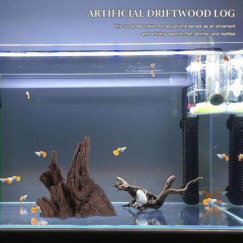 Healifty Resin Aquarium Artificial Driftwood Decor Realistic Tree Trunk and Cave Shape, Multi-Purpose Sinkable Driftwood for Reptile Terrarium and Fish Tank Aquascaping, Easy Maintenance in Kuwait