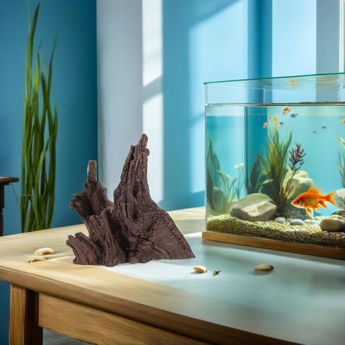 Healifty Resin Aquarium Artificial Driftwood Decor Realistic Tree Trunk and Cave Shape, Multi-Purpose Sinkable Driftwood for Reptile Terrarium and Fish Tank Aquascaping, Easy Maintenance in Kuwait