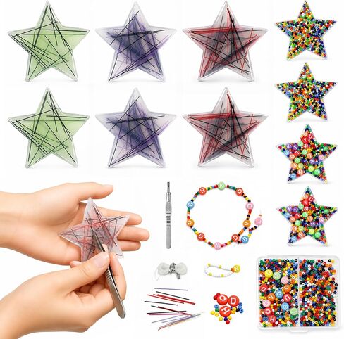 10 Pcs Picky Pads, 6 String Picky Pads with Tweezers & 4 DIY Bead Bracelet Sensory Pick Pads with Storage Box, Adult Sensory Stress Relief Toys for Trichotillomania, Dermatillomania, ADHD & Anxiety in Kuwait