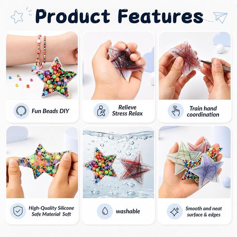 10 Pcs Picky Pads, 6 String Picky Pads with Tweezers & 4 DIY Bead Bracelet Sensory Pick Pads with Storage Box, Adult Sensory Stress Relief Toys for Trichotillomania, Dermatillomania, ADHD & Anxiety in Kuwait