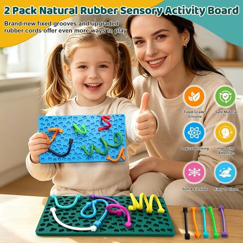 2 Pack Sensory Activity Board, Silicone Fidget Toy for Calming, Stress in Kuwait