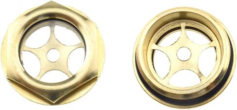 Hahiyo Level Gauge Compressor Sight Glass G3/4inch Threaded Size Clear Male Oil Liquid Fitting No Leak Good Seal Thread Engage Well Firm for Driven Silver with Black Rubber Ring Brass 4pcs in Kuwait