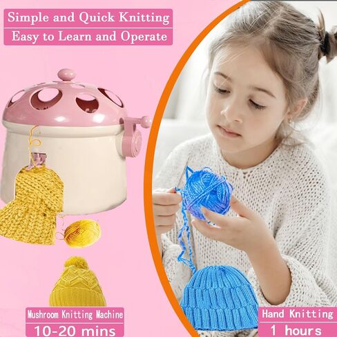 SENTRO 32 Needles Knitting Machine,32 Pin Mushroom Knitting Machine for Adults,Beginners and Kids,Smart Automatic Circular Knitting Loom Crochet Machine Kit for Hat,Scarves,Gloves,Socks,Sweater in Kuwait