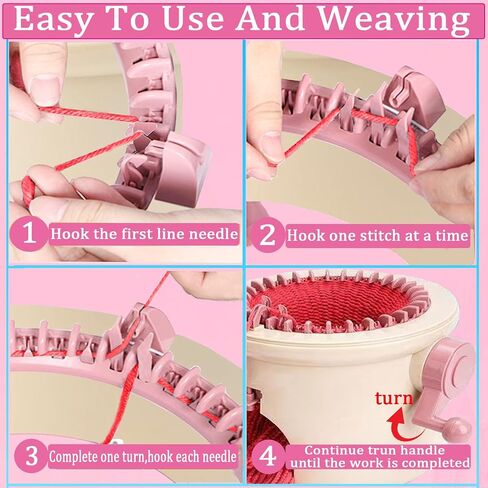 SENTRO 32 Needles Knitting Machine,32 Pin Mushroom Knitting Machine for Adults,Beginners and Kids,Smart Automatic Circular Knitting Loom Crochet Machine Kit for Hat,Scarves,Gloves,Socks,Sweater in Kuwait