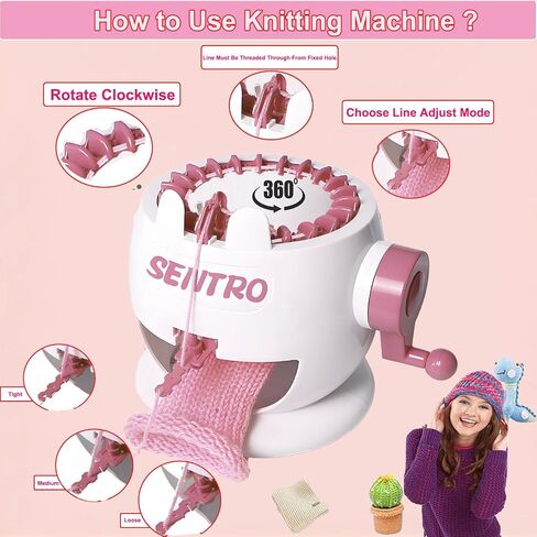 PKHOUHYI Sentro 22 Knitting Machine, Sentro 22 Needles Knitting Machine Automatic Circular Weaving Spinning Knitting Loom Machine Kit for Adults and Beginners for Kintting Toys/Scarf/Hats/Sweater in Kuwait