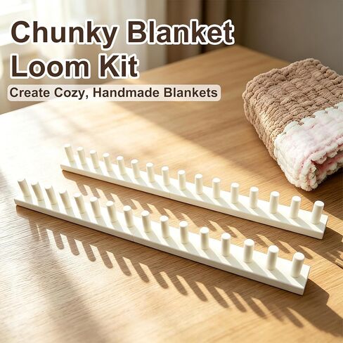 Chunky Blanket Loom Kit, 72in Adjustable 5-Section Loom for Blankets(Ivory) in Kuwait