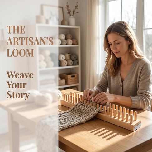 HKJJYFC 31.5" Adjustable Beech Wood Chunky Yarn Loom - Modular Blanket Making Kit for Adults, No Experience Needed, for Thick Bulky Yarn Blankets & Scarves in Kuwait