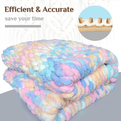 HKJJYFC 31.5" Adjustable Beech Wood Chunky Yarn Loom - Modular Blanket Making Kit for Adults, No Experience Needed, for Thick Bulky Yarn Blankets & Scarves in Kuwait