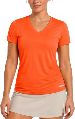Zengjo Womens Running Shirts Quick Dry Short Sleeve Workout Yoga Tops V Neck Athletic Tees Sports Exercise Wicking T-Shirt in Kuwait