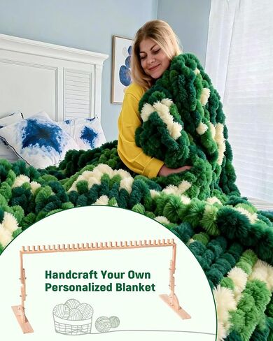 MLLNFUE 63 Inch Vertical Chunky Blanket Loom, Adjustable Wooden Loom in Saudi Arabia