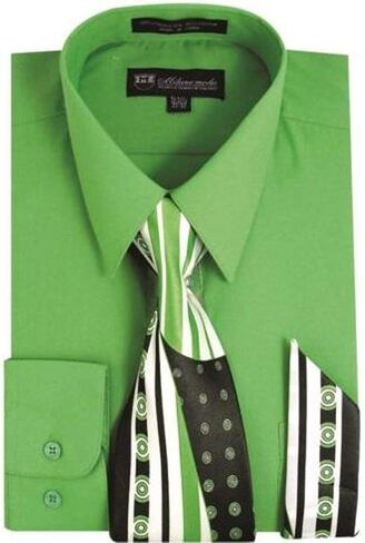 Men's Long Sleeve Dress Shirt with Matching Tie and Handkerchief SG21A in Kuwait