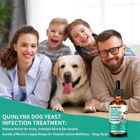 Dog Yeast Infection Treatment Drops – Treats Canine Ear & Paw Yeast Infections, Relieves Irritation, Inflammation & Allergies, Multivitamin Probiotic Supplement for Dogs in Kuwait