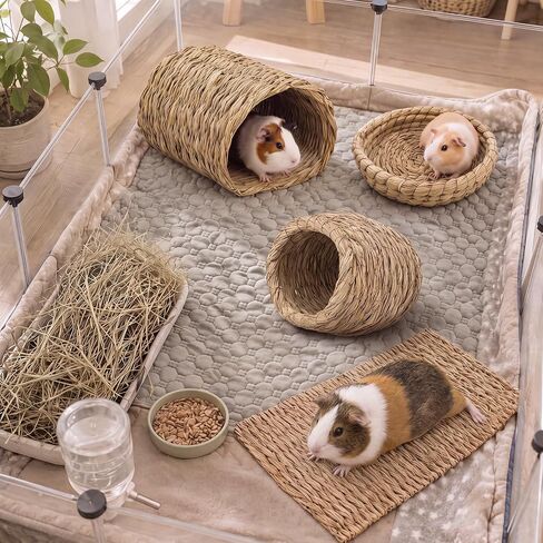 4 Pack Guinea Pig Grass Tunnel and Hideout Set Small Animal Accessories in Kuwait