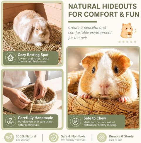 4 Pack Guinea Pig Grass Tunnel and Hideout Set Small Animal Accessories in Kuwait