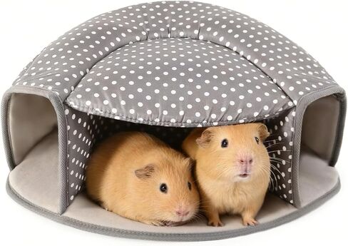 Guinea Pig Hideout Tunnel Bed, Washable Soft Small Animal Hideaway for Ferret, Chinchilla, Dwarf Bunny - House Pet Cage Accessory in Kuwait