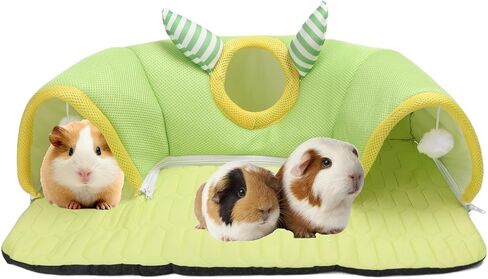 Guinea Pig Hideout & Tunnel Set, Washable Bed for Small Animals in Kuwait