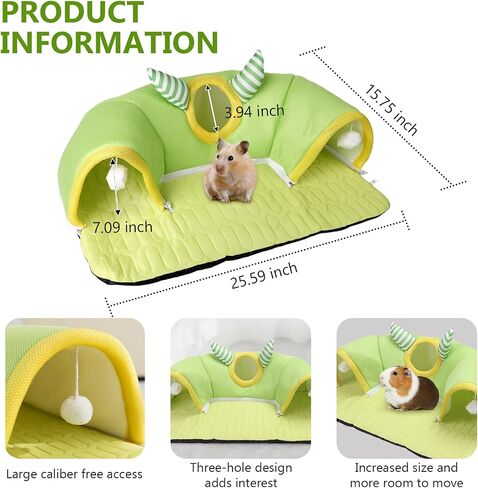 Guinea Pig Hideout & Tunnel Set, Washable Bed for Small Animals in Kuwait