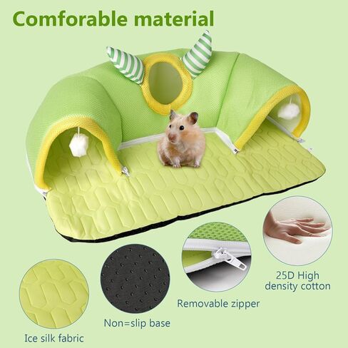 Guinea Pig Hideout & Tunnel Set, Washable Bed for Small Animals in Kuwait
