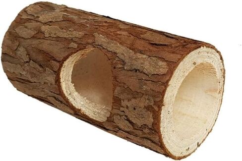 Wood Log Tunnel for Hamsters, Hideout Tube Toy for Pet Rat in Kuwait
