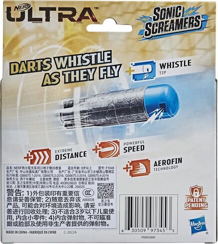 Nerf Ultra Sonic Screamers 20-Dart Refill Pack - Darts Whistle Through the Air - Compatible Only with Nerf Ultra Blasters in Kuwait