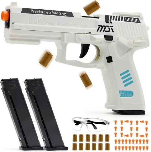 Automatic Shell Ejection Toy Gun, Automatic Reloading Rebound Pistols for Shooting Game Educational Toys Gifts for Kids Boys Girls in Kuwait