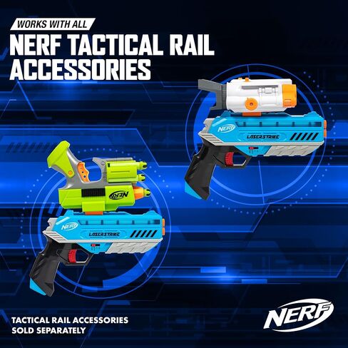 NERF Laser Strike 4 Player Laser Tag Game Pack Complete with 4 300ft Range Blasters, 4 Target Vests & 4 Holsters - Indoor or Outdoor Play Arcade Games, Toys for Kids & Family in Kuwait