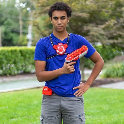 NERF Laser Strike 4 Player Laser Tag Game Pack Complete with 4 300ft Range Blasters, 4 Target Vests & 4 Holsters - Indoor or Outdoor Play Arcade Games, Toys for Kids & Family in Kuwait