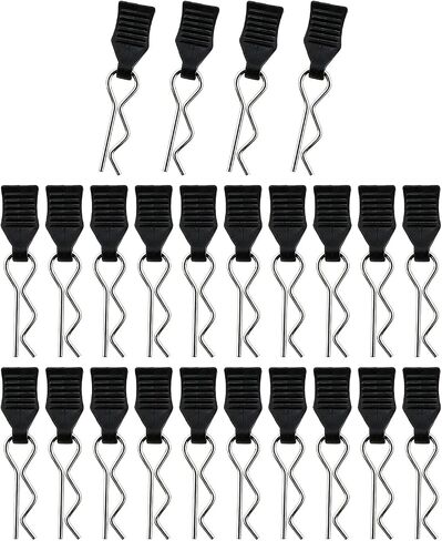 24pcs 1mm Universal Remote Control Body Clips with Pull Tabs, Compatible with All 1/14 1/16 1/18 Scale SCX24 ruck Buggy Shell Replacement Parts in Kuwait