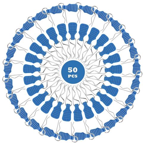 50 Pieces 1mm Universal RC Body Clips with Pull Tabs Car Clips RTR Clip Pins H165 Spare Parts for 1:14 1:16 1:18 Scale Redcat HPI Himoto HSP Exceed RC Car SCX24 TRX4M Truck (Blue) in Kuwait