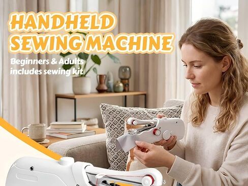 Hand Held Sewing Machine, Portable Sewing Machine For Beginners & Adults Hand Held Sewing Device with Sewing Kit, Quick Stitch Suitable for DIY Home Travel in Kuwait