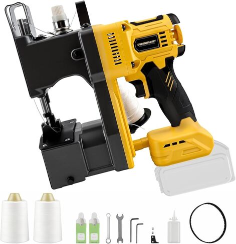 Cordless Bag Closing Machine Compatible with Dewalt 20V Battery(Battery Not Included), Auto Heavy-duty Bag Sewing Machine, Portable Bag Sewer for Sack Woven Bag Kraft Paper Bag Sealing in Kuwait