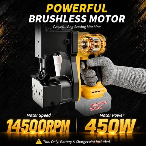 Cordless Bag Closing Machine Compatible with Dewalt 20V Battery(Battery Not Included), Auto Heavy-duty Bag Sewing Machine, Portable Bag Sewer for Sack Woven Bag Kraft Paper Bag Sealing in Kuwait