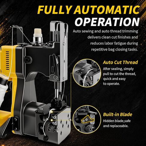 Cordless Bag Closing Machine Compatible with Dewalt 20V Battery(Battery Not Included), Auto Heavy-duty Bag Sewing Machine, Portable Bag Sewer for Sack Woven Bag Kraft Paper Bag Sealing in Kuwait